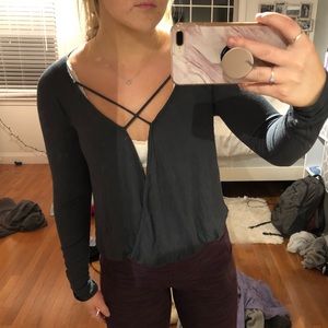 Dark blue/green cross cross shirt